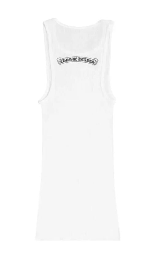 Chrome Hearts Scroll Logo Rib Tank White Large