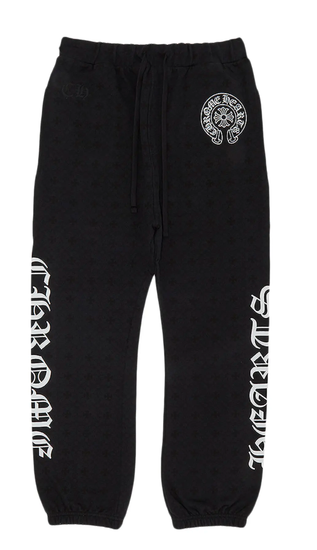 Chrome Hearts All Over Monogram Horseshoe Logo Sweatpants 'Black' sz L