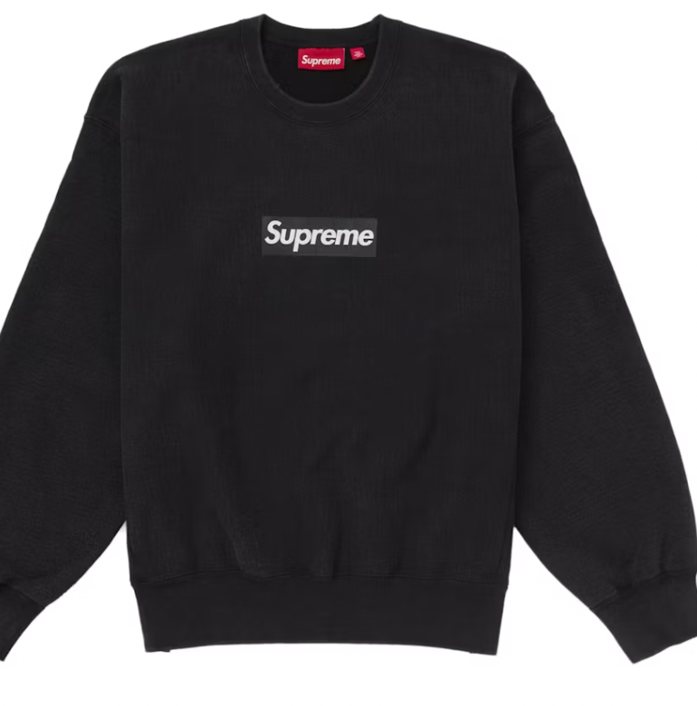 Supreme Washed Box Logo Crewneck Black