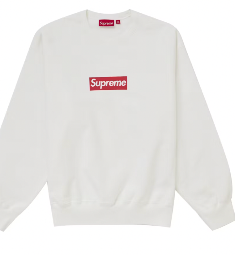 Supreme Washed Box Logo Crewneck White