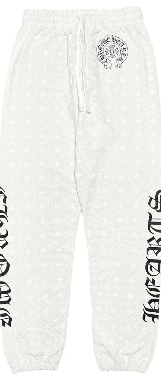 All Over Monogram Horseshoe Logo Sweatpants White POS