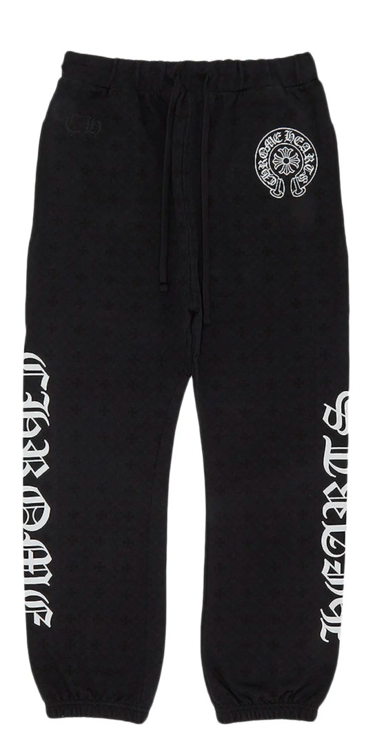 Chrome Hearts All Over Monogram Horseshoe Logo Sweatpants 'Black' POS