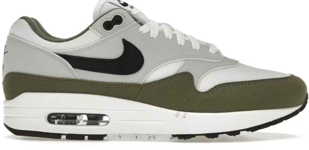 Nike Air Max 1 White Black Medium Olive
