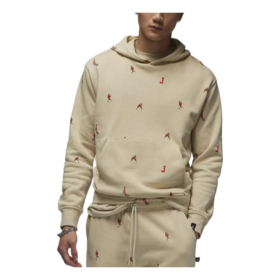 Jordan Essential Holiday Jumpman Fleece Pullover Hoodie Light Brown
