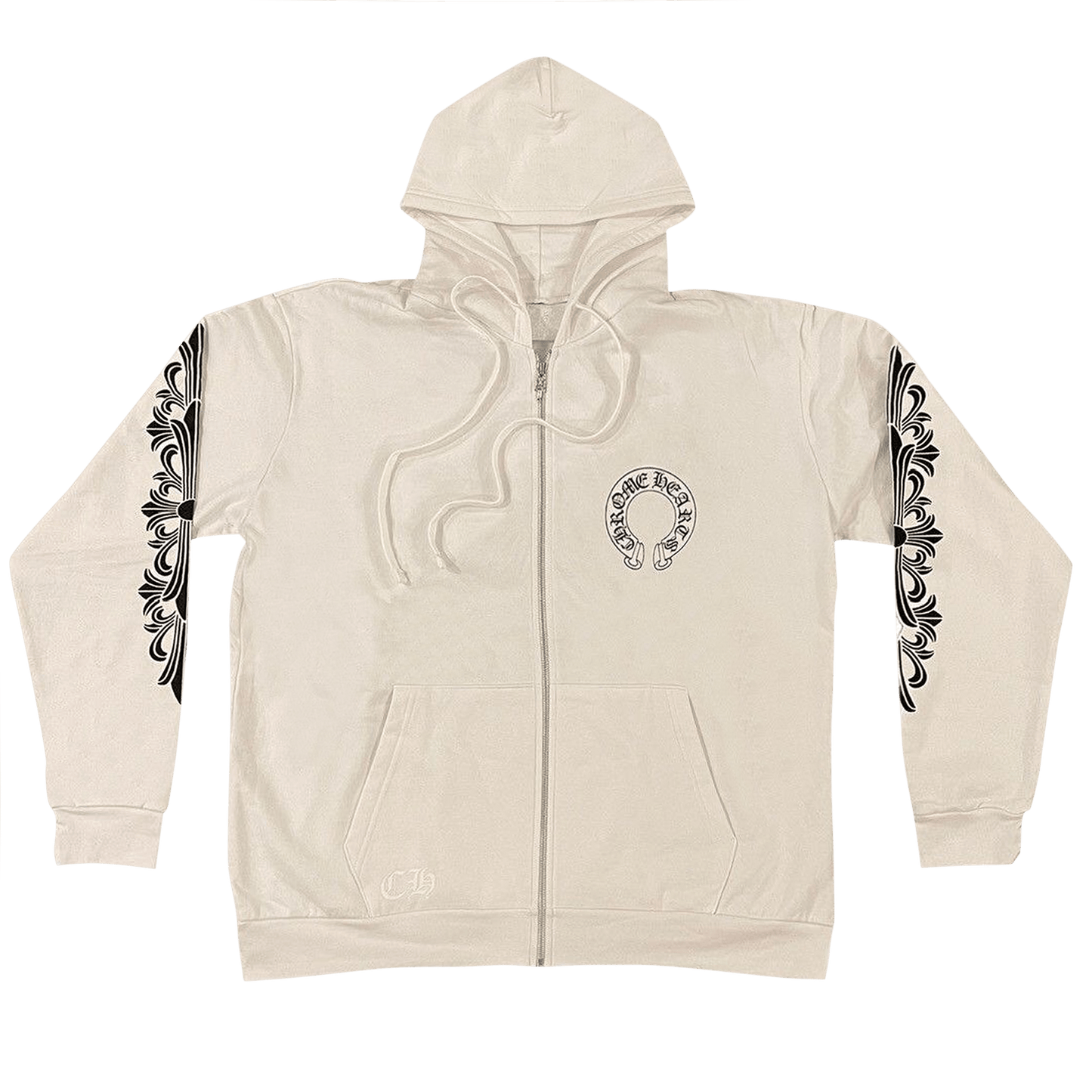 Chrome Hearts Vertical Logo Hoodie White