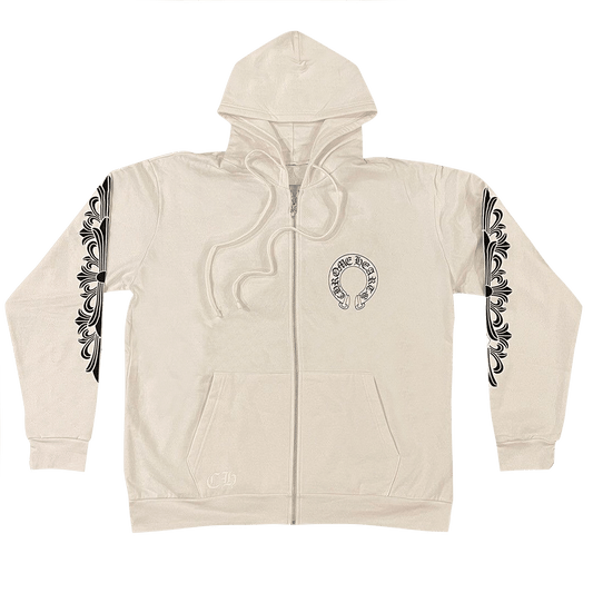Chrome Hearts Vertical Logo Hoodie White