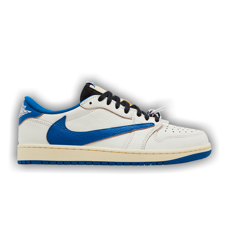 Fragment Design x Travis Scott x Air Jordan 1 Retro Low OG SP 'Sail Military Blue'
