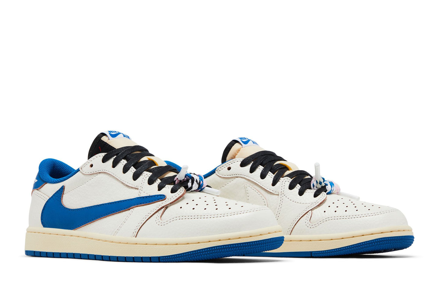 Fragment Design x Travis Scott x Air Jordan 1 Retro Low OG SP 'Sail Military Blue'
