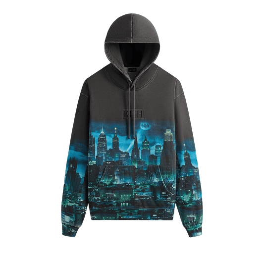 Kith x Batman Gotham Vintage Nelson Hoodie Black