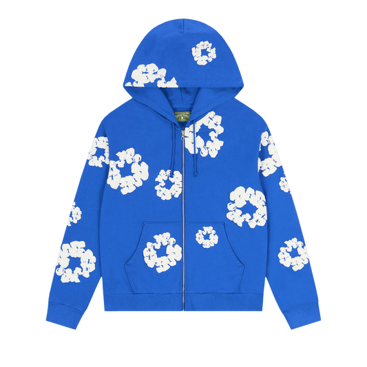 Denim Tears Cotton Wreath Zip Hoodie Blue