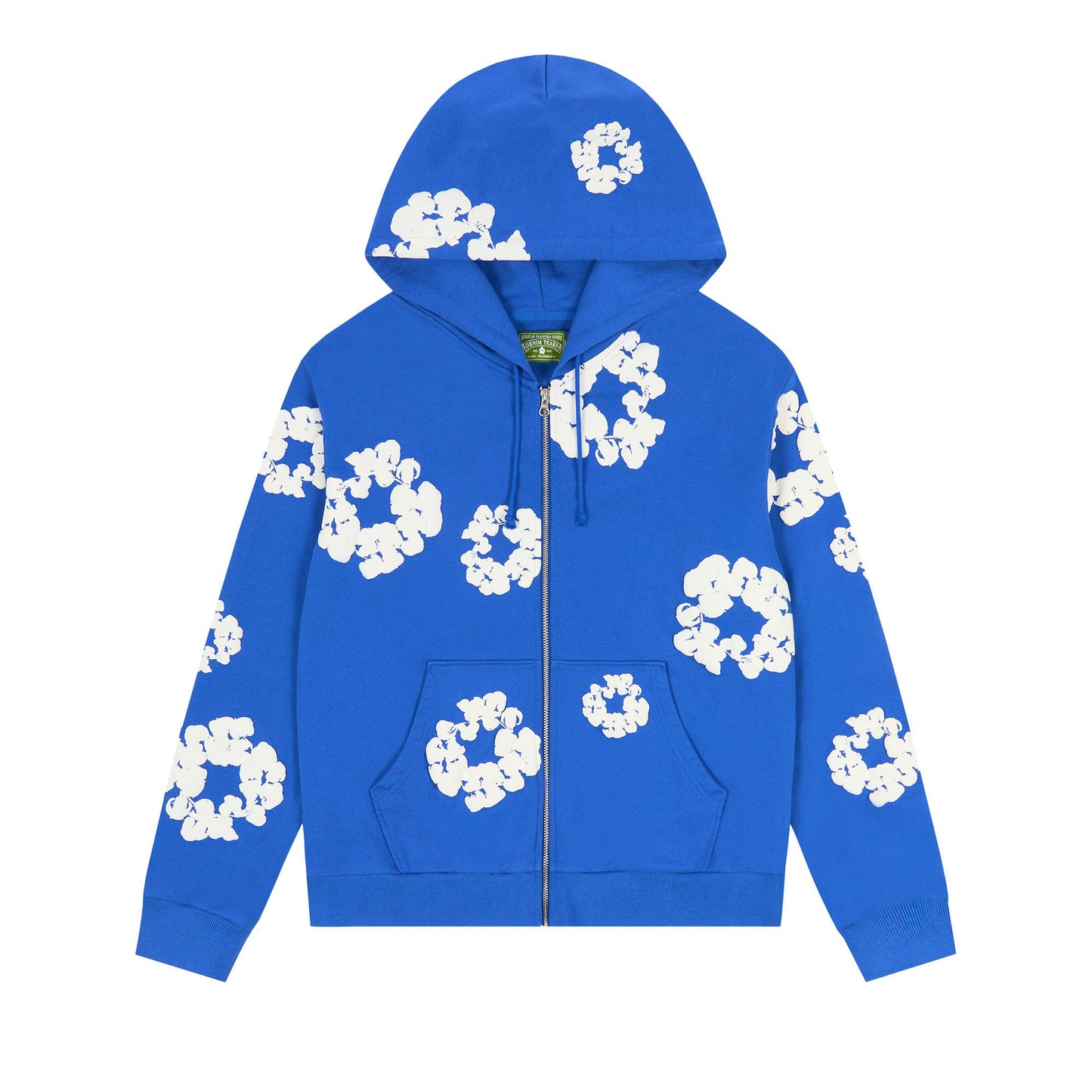 Denim Tears Cotton Wreath Zip Hoodie Blue