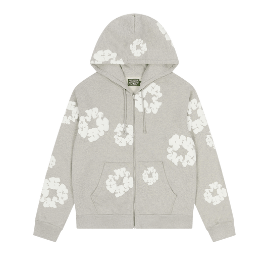 Denim Tears Cotton Wreath Zip Hoodie Grey