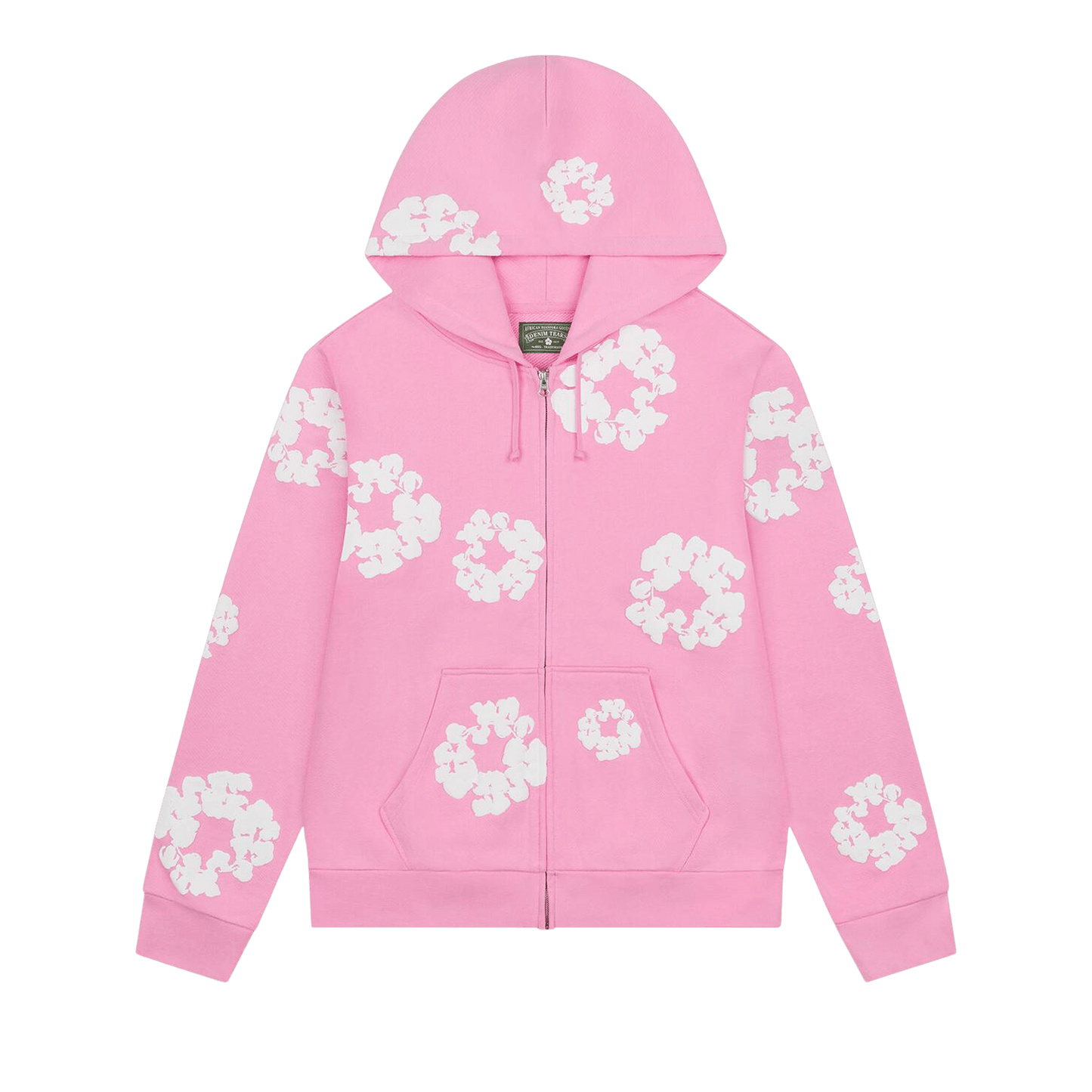 Denim Tears Cotton Wreath Zip Hoodie Pink