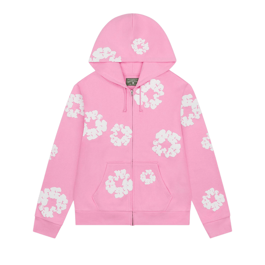 Denim Tears Cotton Wreath Zip Hoodie Pink