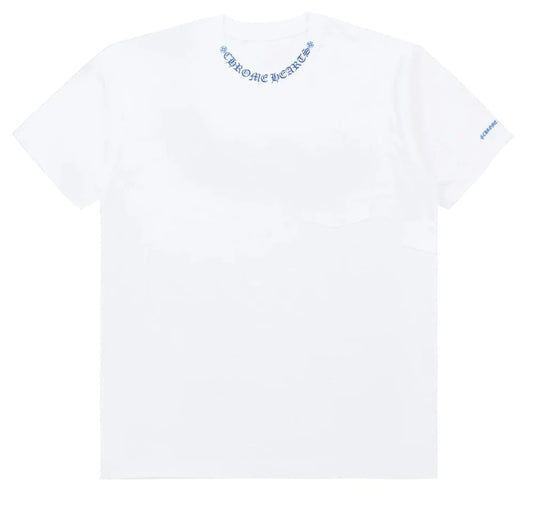 Chrome Hearts Neck Logo White/Blue T-Shirt Large