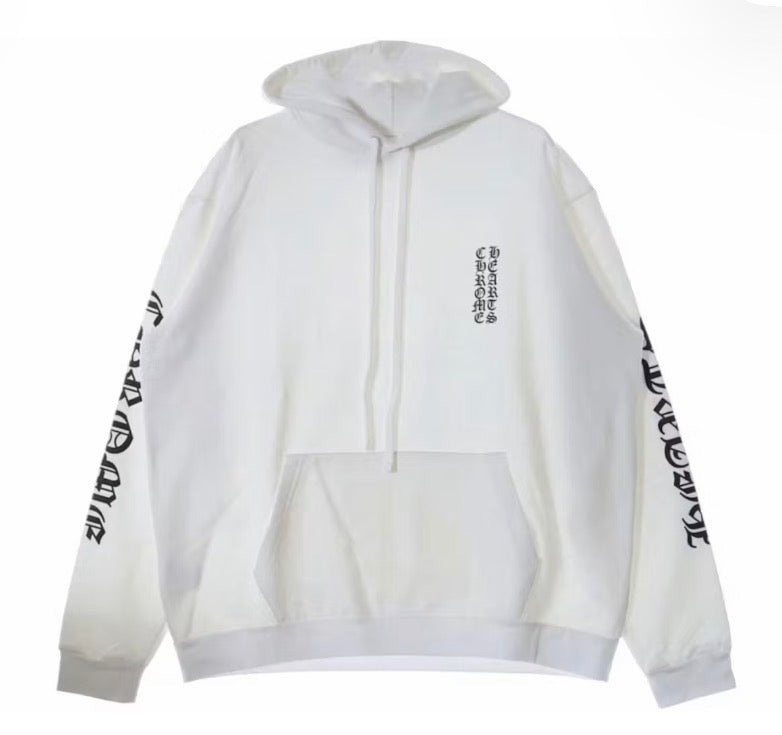 Chrome Hearts Vertical Logo Hoodie White Large
