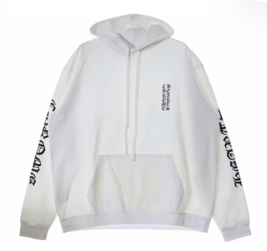 Chrome Hearts Vertical Logo Hoodie White Large