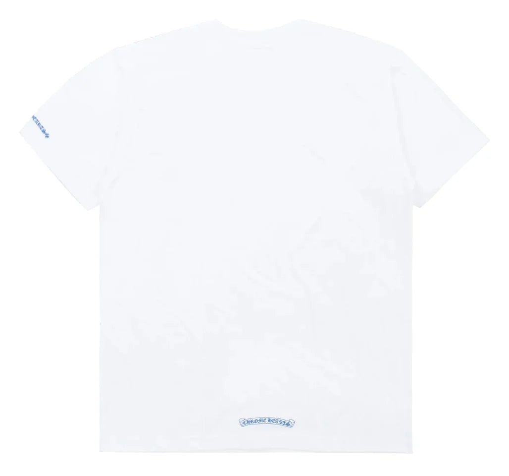Chrome Hearts Neck Logo White/Blue T-Shirt Large