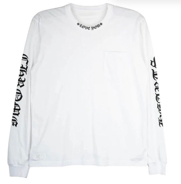 Chrome Hearts Love You Logo White Long Sleeve Large