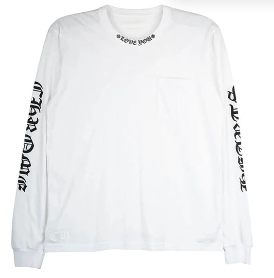 Chrome Hearts Love You Logo White Long Sleeve Large