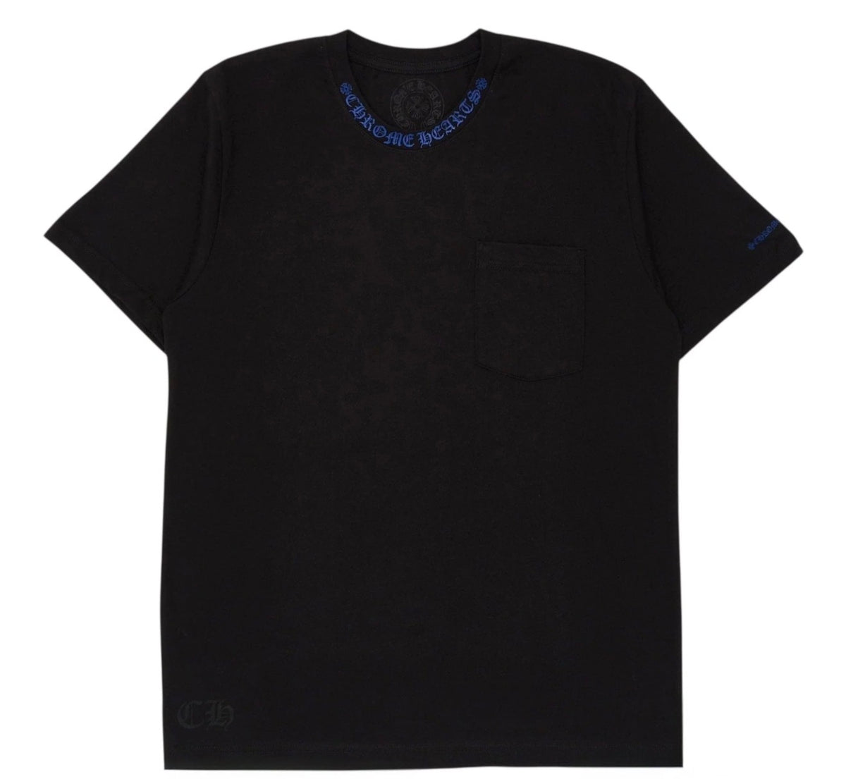 Chrome Hearts Neck Logo Black/Blue T-Shirt Large