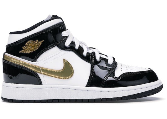 Jordan 1 Mid Patent Gold Sz 7Y VNDS NB