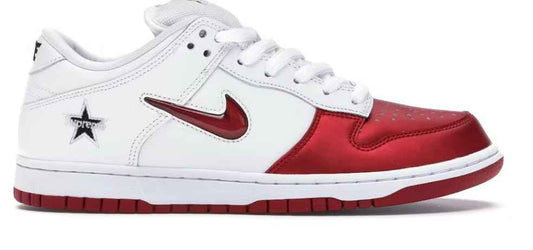 Nike SB Dunk Low Supreme Jewel Swoosh Red POS