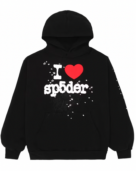 Sp5der I Heart SP5 Souvenir Hoodie Black POS