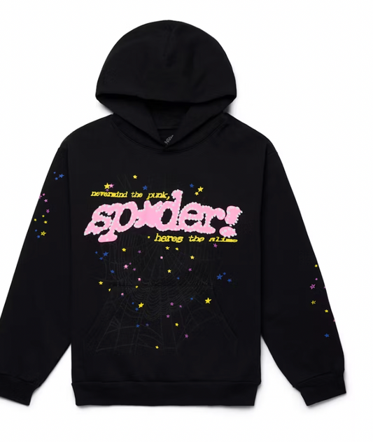Sp5der P*NK Black V2 Hoodie POS
