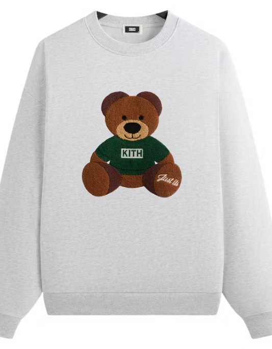 Kith Kithmas Teddy Nelson Crewneck Light Heather Grey