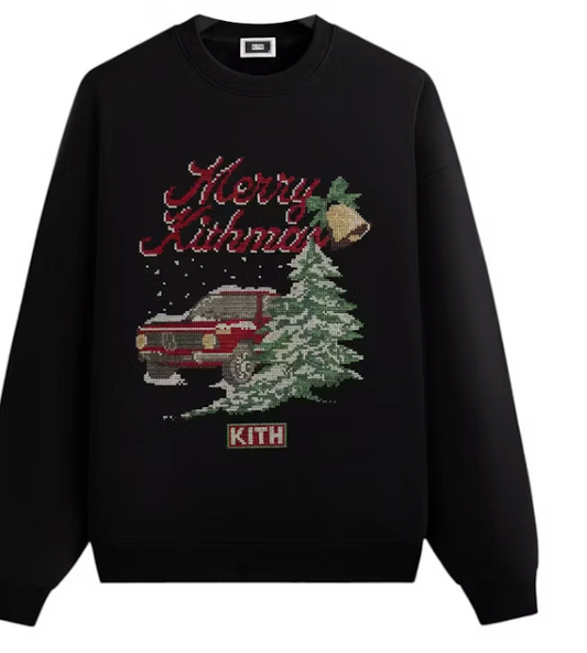 Kith Kithmas Needlepoint Nelson Crewneck Black