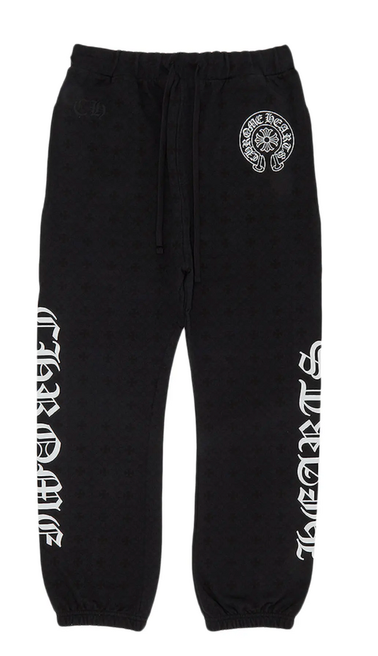 Chrome Hearts All Over Monogram Horseshoe Logo Sweatpants 'Black' sz L