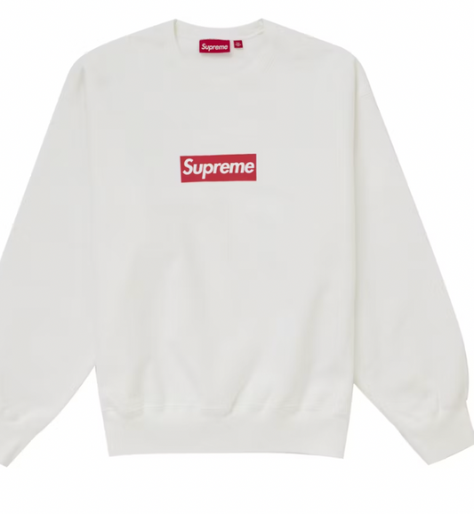 Supreme Washed Box Logo Crewneck White