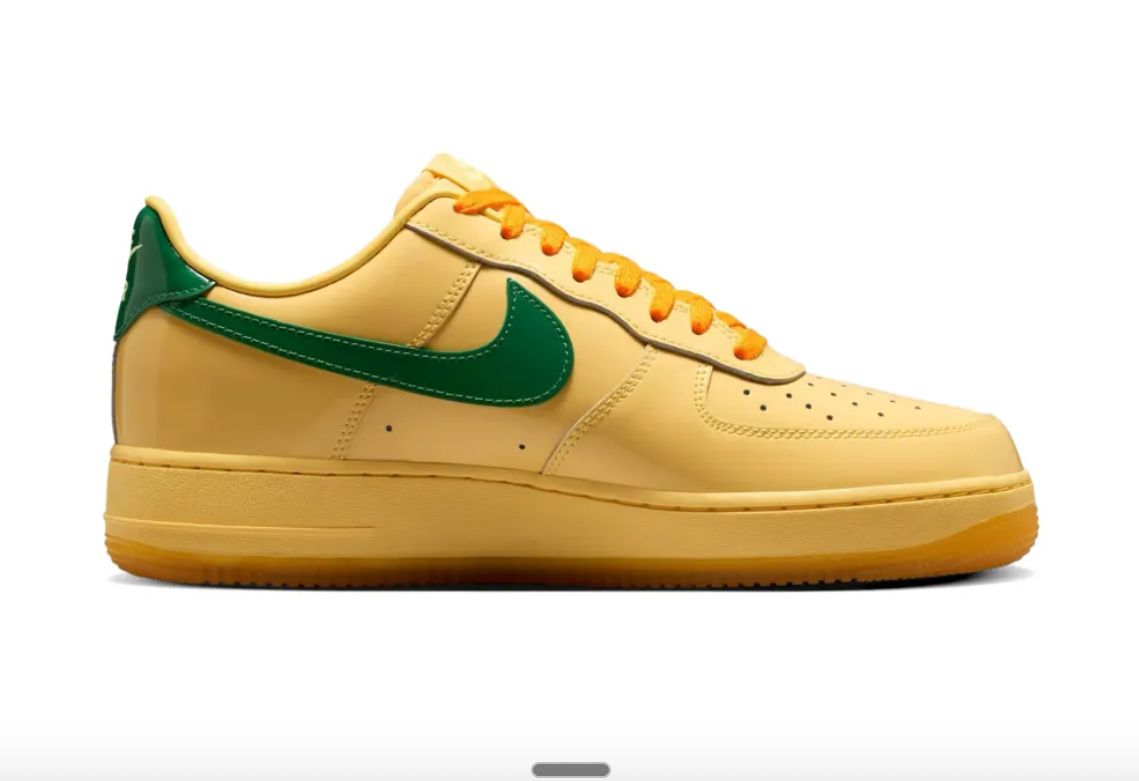 Nike Air Force 1 Low Patent Leather Topaz Gold Pine Green