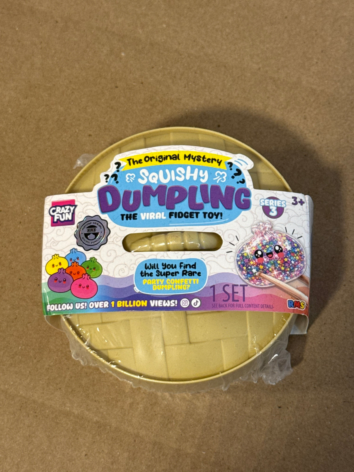 Squishy Bun The Original Mystery Squishy Dumpling (Party Confetti Edition) Blind Box